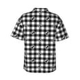 thumbnail image 4 of Xecao Black Tartan Plaid print Hawaiian shirt - a stylish short-sleeve button-down for men, perfect for casual beach and tropical outings., 4 of 9