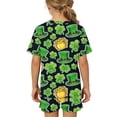 thumbnail image 5 of Girls Boys St. Patrick's Day Outfits 2PC Comfy Casual Printed Short Sleeve V Neck Pullover Top with Shorts Sets with Pockets Navy 15-16 Years, 5 of 7