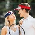 thumbnail image 6 of Salouo USA Switzerland Pattern Sport Sun Visor Hats,1-Piece of Adult Sunscreen Visor Cap Adjustable Sun Hat for Outdoor Activities Fits for Women and Men (One Size), 6 of 6