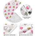 thumbnail image 5 of FMSHPON Gold Pink Hearts Wedding Valentines Love Xmas Christmas Tree Skirt Stand Mat for Holiday Party Decoration Indoor Outdoor 48 inches, 5 of 6