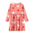 thumbnail image 4 of Posijego Girls Heart Printed Dress Valentine's Day Dress Crew Neck Long Sleeve Spring Dresses for Girls, 4 of 7
