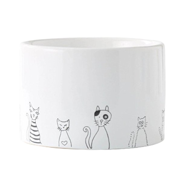 Cuenco de cerámica para gatos con protección para el cuello, antideslizante, resistente, fácil de limpiar, estable, elevado, para comida y agua de Departamento