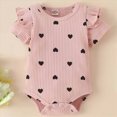 thumbnail image 6 of Cdudpw Baby Girl Clothes Fall Winter Outfits Newborn Girls Long Sleeve Ruffle Romper,Infant Coming Home Outfit Snap Closures Clothing Headband(Z118-Pink), 6 of 6