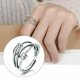 thumbnail image 1 of Ansiedad y ansiedad fidget anillo de cuentas de plata meditación anillo giratorio ajustable regalo de niña abierta, 1 of 5