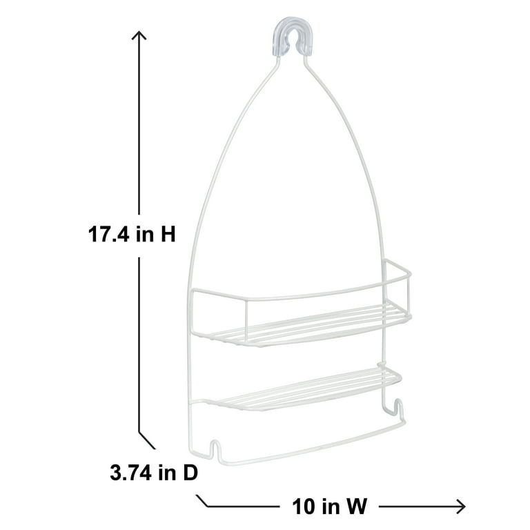 White Shower Caddy with 1 Shelf, Mainstays over the Showerhead