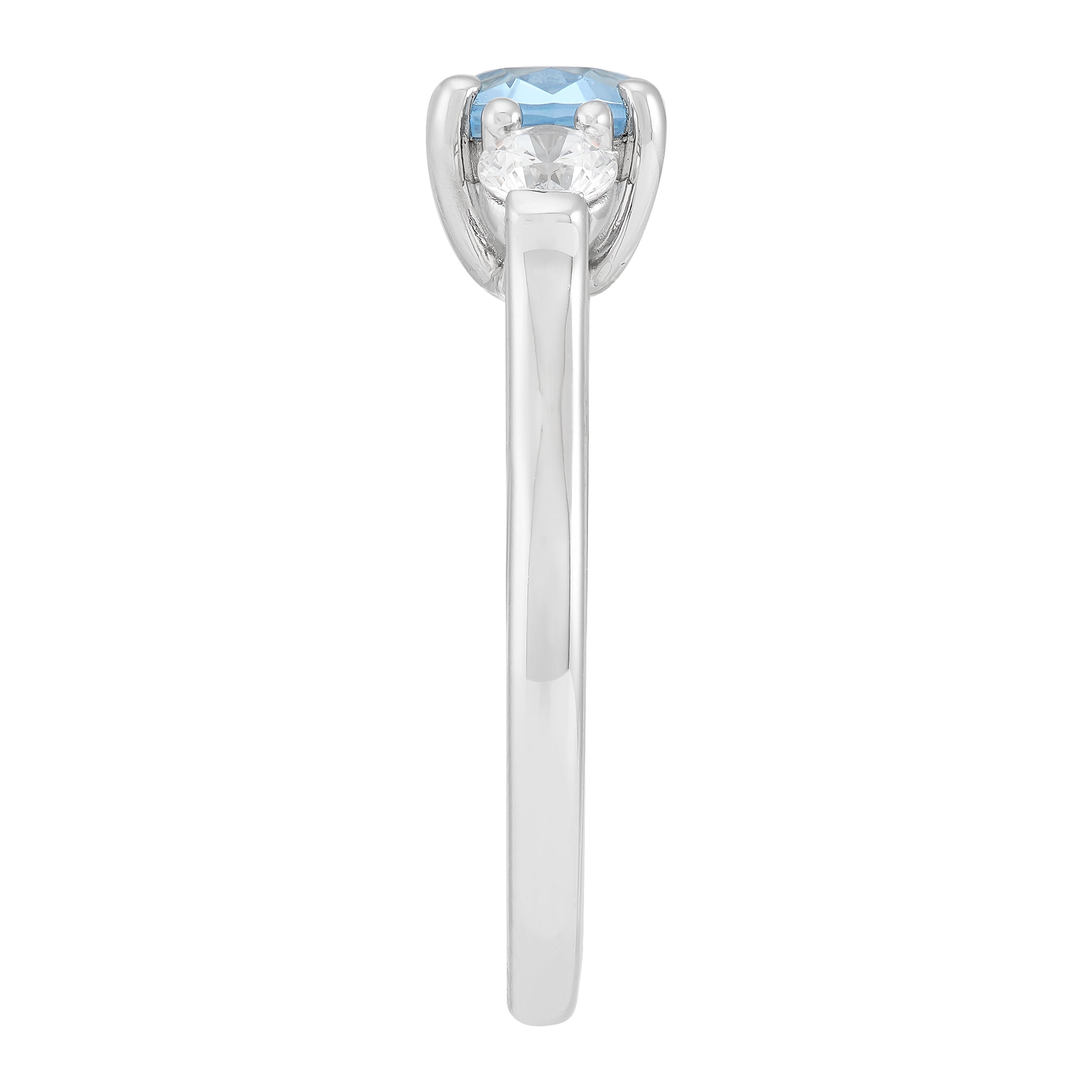Brilliance Fine Jewelry Oval Simulated Aquamarine Ring in Sterling Silver