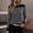 Black, variant on Striped Sweater Women's Striped Sweater Crewneck Long Sleeve Knit Pullover Top