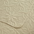 thumbnail image 3 of Smuge Ultrasonic Quilt Set, Reversible Lightweight Soft Microfiber Bedspread Coverlet, Solid Beige, 3 Piece Set (1 Bedspread, 2 Pillow Shams), Twin Size, 3 of 8