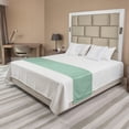 thumbnail image 1 of Abstract Bed Runner, Repetitive Design Geometric Points Lines Braided Look Pattern, Decorative Accent Bedding Scarf for Hotels Homes and Guestrooms, King, Almond Green and Mint Green, by Ambesonne, 1 of 2