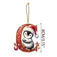 thumbnail image 7 of Penguin Letter Christmas Ornament,2D Personalized Initial Hanging Ornament for Christmas Tree,DIY Xmas Decor,Holiday Gift for Family,Friends(C), 7 of 7