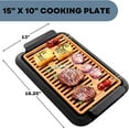 thumbnail image 5 of OVENTE Electric Indoor Grill with 15x10 Inch Non-Stick Cooking Surface, 1200W Fast Heat Up Power, Adjustable Temperature, Removable and Dishwasher Safe Grilling Plate and Drip Tray, Copper GD1510NLCO, 5 of 9