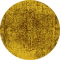 thumbnail image 1 of Ahgly Company Indoor Round Oriental Yellow Industrial Area Rugs, 6' Round, 1 of 4
