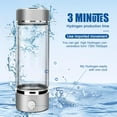 thumbnail image 3 of Upgraded Hydrogen Water Bottle with PEM SPE Technology, Portable Rechargeable Hydrogen Water Ionizer Machine, Hydrogen Water Generator for Home Travel, Gift for Men Women (Silver), 3 of 7