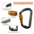 thumbnail image 2 of 5pcs Aluminum Screw Carabiner, 30kN D-Shape Locking Climbing Carabiner Clip Heavy Duty Screw Lock For Hiking Camping Outdoor Equipment, 2 of 8
