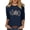94-Navy, variant on Women's 3/4 Sleeve Fall Halloween Shirt Pumpkin Witch Ghost Thankful Turkey Skeleton Graphic Tee Autumn Thanksgiving Tops Small