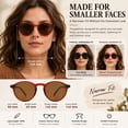 thumbnail image 6 of IVYTIG Lightweight Narrow Fit Retro Pantos Men Women's Polarized Sunglasses, Round Shape, Transparent Brown, 6 of 7