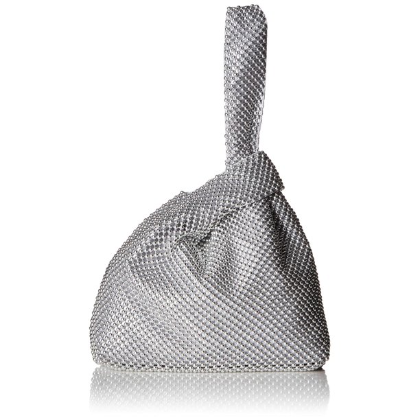 Bolsa de noche Jessica McClintock Logan Mesh Silver