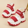 thumbnail image 6 of Mepaouo Women's Platform Wedge Sandals Open Toe Walking Hiking Sandal Cushion Slip on Shoes Red 7, 6 of 8