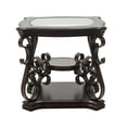 thumbnail image 3 of Mid Century Modern Side Table, 26" Glass Tabletop End Table with Serpentine Legs and Marble Paper Middle Shelf, Accent Coffee Table for Living Room, Office, 3 of 8