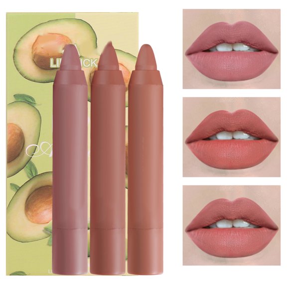 Juego de lápiz labial mate con sabor a fruta (3 piezas): duradero, resistente al agua y a prueba de manchas