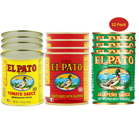 El Pato Mexican Hot Sauce Variety Pack 7.75 oz (4 Pack Each) – Tomato Jalapeño & Green Jalapeño Sauces El Pato Mexican Hot Sauce Variety Pack 7.75 oz (4 Pack Each) – Tomato Jalapeño & Green Jalapeño Sauces