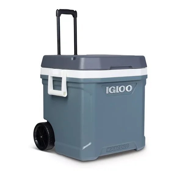 Hielera Igloo de 58 litros capacidad para 58 latas con ruedas y asa telescópica