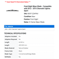 thumbnail image 2 of Front Right Wiper Blade - Compatible with 2012 - 2015 Chevy Captiva Sport 2013 2014, 2 of 2