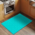 thumbnail image 3 of 2x3 Door Mat Rug, Turquoise Plaid Non-Skid Rubber Backing Large Rectangle Rugs - Living Room Bedroom Home Office, Geometric Leaf Diamond Morocco Abstract Indoor Floor Mat Carpets Washable Rug, 3 of 9