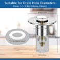 thumbnail image 3 of BangShou 2 Pack Universal Bathroom Sink Stopper for 1.1"-1.3" Drain Hole, Stainless Steel Pop up Kitchen Drain Stopper with Hair Catcher, 3 of 8