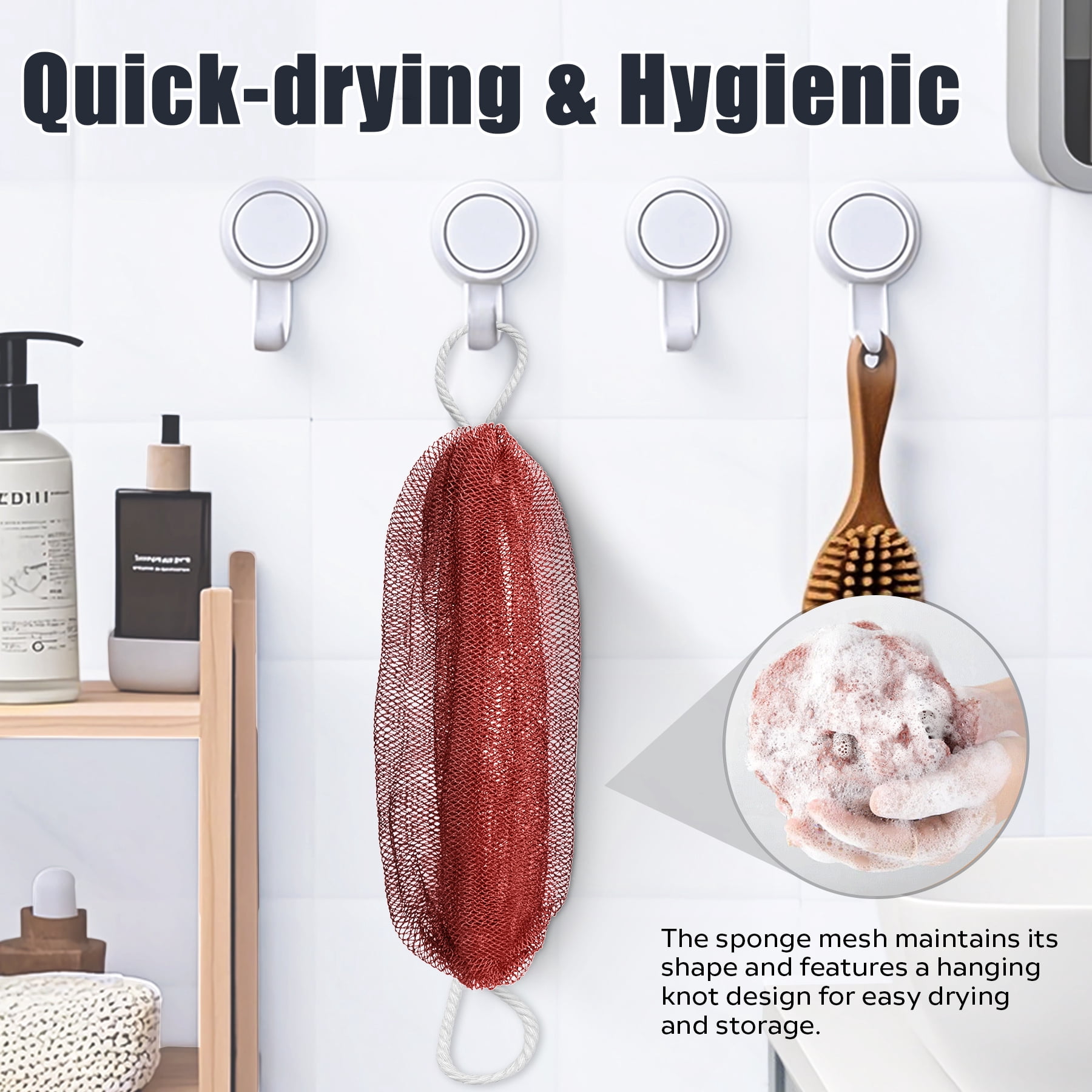 Exfoliating Net Sponge, Stretch Exfoliating Mesh Sponge