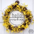 thumbnail image 2 of Rusted Orange Silver Metal 12" Minimalist Hello Sunshine Spring Greeting Sign, 2 of 5