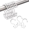 thumbnail image 1 of Double Shower Curtain Hooks Rings Heavy Duty Set of 12, White, 1 of 4