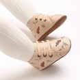 thumbnail image 4 of GYRATEDREAM Baby Boys Girls Frewalker Crib Shoes Infant Print Non-Slip Walking Shoes Toddler Soft Sole Bottom Shoes with Shoelaces Apricot for 0-18M, 4 of 8