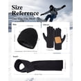 thumbnail image 2 of Vbiger Adult Winter Knitted Set, 3 Pieces Universal Warm Knitted Hat Scarf Gloves Set, Beanie Hat Circle Scarf Touchscreen Gloves Set for Men Women, Black, 2 of 7
