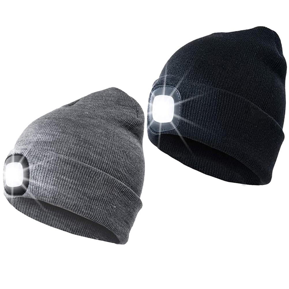 Unisex LED Beanie Hat With USB Rechargeable Battery 5 Hours High Powered Light A 