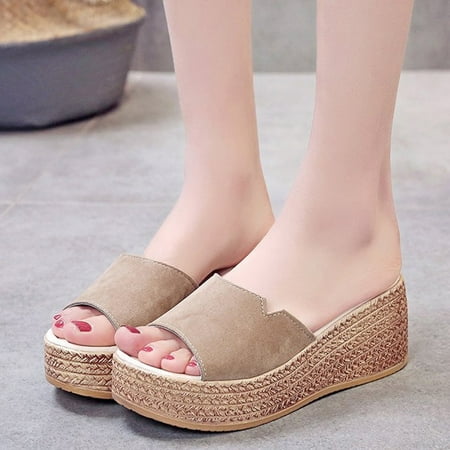 

Sandals Fashion Summer Women Sandals Thick Heel Low Heel Fish Mouth Leather Texture Casual Style