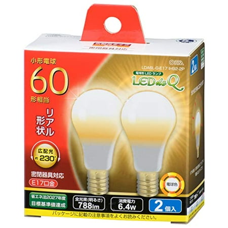 

OHM LED Bulb Small E17 60 Shape Equivalent Bulb Color 2 LDA6L-G-E17IH92-2