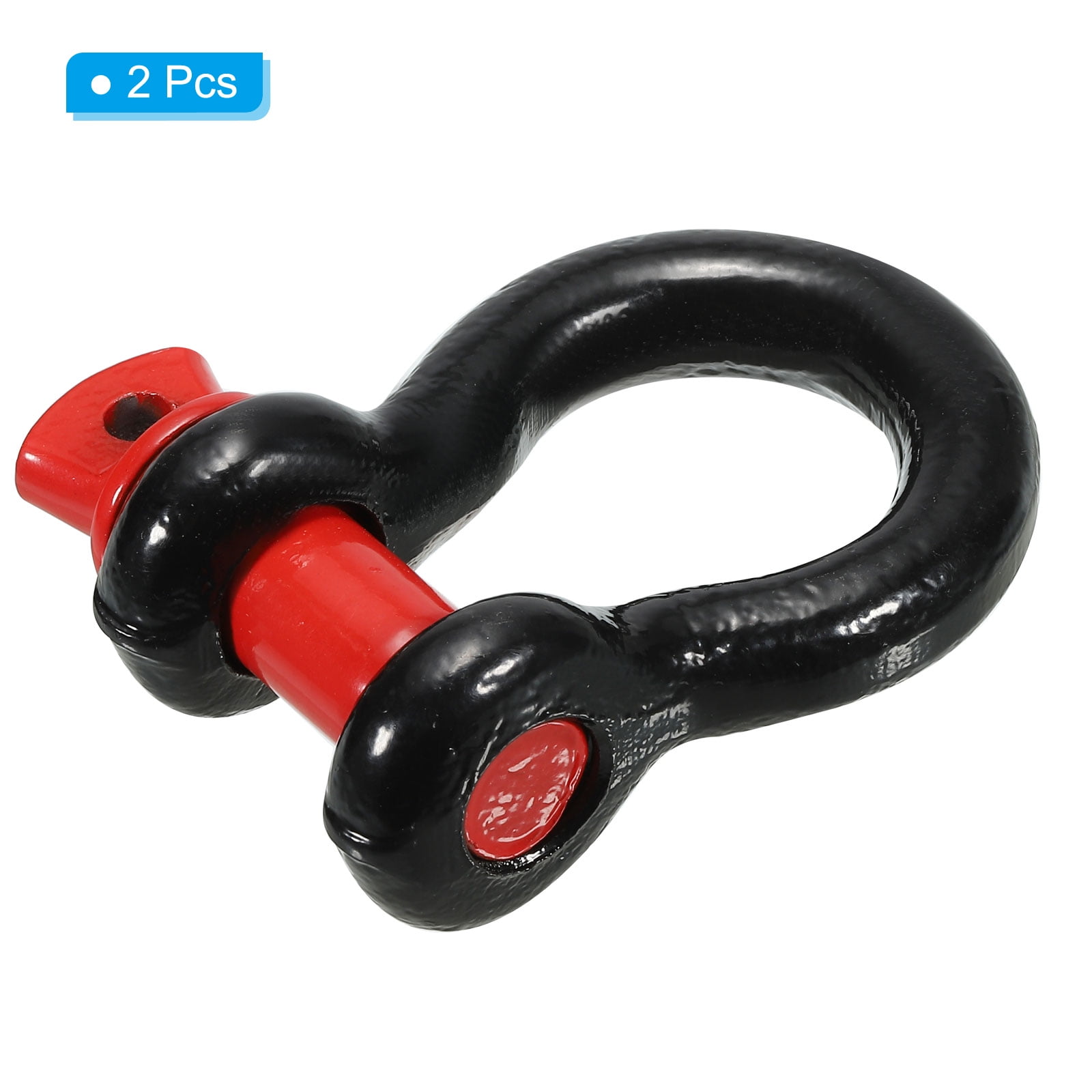 Uxcell Screw Pin Shackle Carbon Steel D Ring Shackle for Towing Rigging 1/2' Black Red