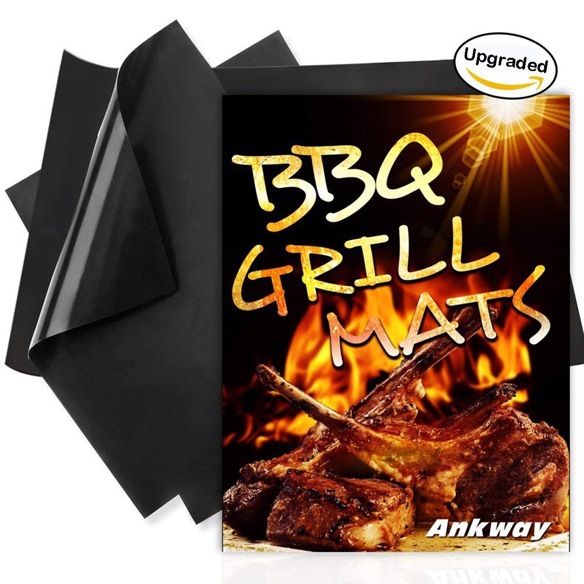 Non Stick Grilling Mats, (Set of 3) Non Stick Grill Mats Reusable Heavy