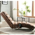 thumbnail image 4 of paproos Massage Chaise Lounge, Indoor Ergonomic Electric Massage Long Lounger with Remote Control, Modern Linen Upholstered Recliner Chair Sleeper Chair for Living Room Bedroom Office, Coffee, 4 of 13