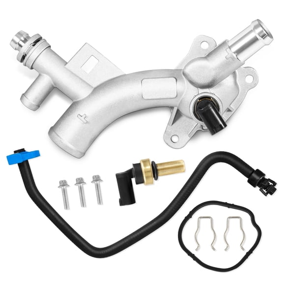 902-846 Upgraded Aluminum Engine Coolant Water Outlet Housing Kit with Inlet Hose Sensor Compatible with 2011-2020 Chevy Cruze Sonic Trax Buick Encore 1.4L