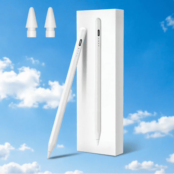 Stylus Pen for iPad 2018-2025, Fast Charging iPad Pencil for iPad Air 3/4/5/6/M2, iPad Pro 11"/12.9"/M4, iPad Mini 5/6, iPad 6/7/8/9/10, Palm Rejection, Tilt Sensitivity, White