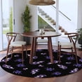 thumbnail image 3 of Round Rugs 8Ft, Purple Olive Fruits Round Area Rug Washable Indoor Throw Carpet, Spring Farm Branches Leaves Plants Black Large Non Slip Circle Rug for Kids Room RV Home Decor Aesthetic, 3 of 8
