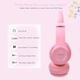 thumbnail image 5 of Bluetooth Cat Ear Headphones for Kids & Adults, Cat Ear LED Light Toddlers Study Headphones,Wireless & Wired Mode Foldable Headset with Mic,Clear Sound Quality for iPhone/iPad/Laptop/PC,Pink, 5 of 13