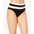 thumbnail image 2 of Bar III BLACK/WHITE Colorblocked High-Waist Bikini Swim Bottoms, US X-Large, 2 of 2