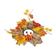 thumbnail image 2 of Artificial Maple Leaf Candle Holder Set, Fall Wreath Centerpiece For Table, Thanksgiving Party, Or Halloween Decoration, 2 of 6