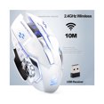 thumbnail image 3 of Rechargeable LED Backlit Mute Ergonomic Gaming Wireless Mouse with USB Receiver - Black, 3 of 5