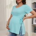 thumbnail image 4 of Bearsland Women's Maternity Shirt Casual Tops Side Split Pullovers Pregnancy Clothes, 4 of 8