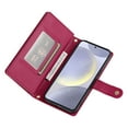 thumbnail image 4 of for Samsung Galaxy S24 Wallet Case with Crossbody Strap &  Card Holder, Fashion Flip PU Leather Magnetic Clasp Cover for Women Men, Zipper Pocket Purse Phone Case for Samsung Galaxy S24, Red, 4 of 9