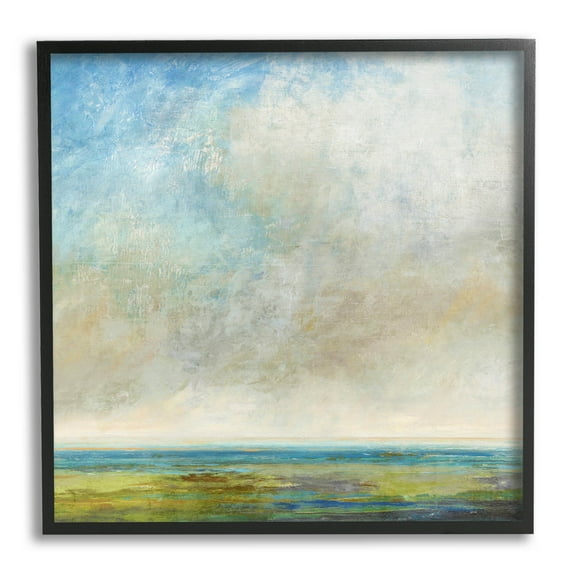 Abstract Scenery Cloudy Water View Landscape Painting Black Framed Art Print Wall Art